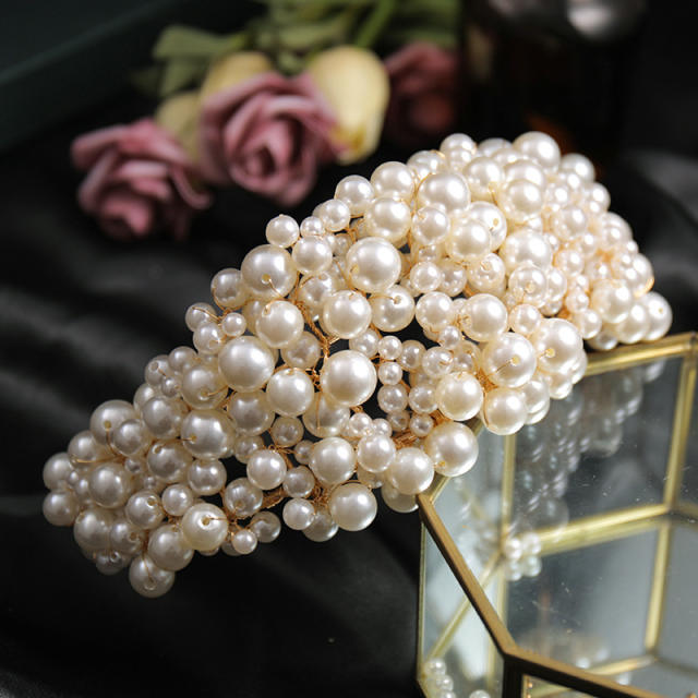 Elegant handmade pearl crown