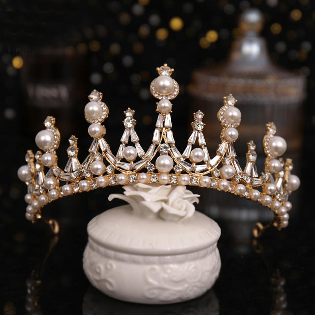 Korean fashion diamond pearl 18 birthday princess crown