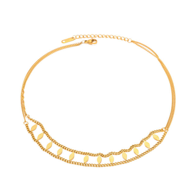 INS dainty stainless steel choker necklace
