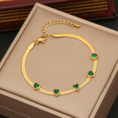 Classic emerald clover stainless steel necklace earrings