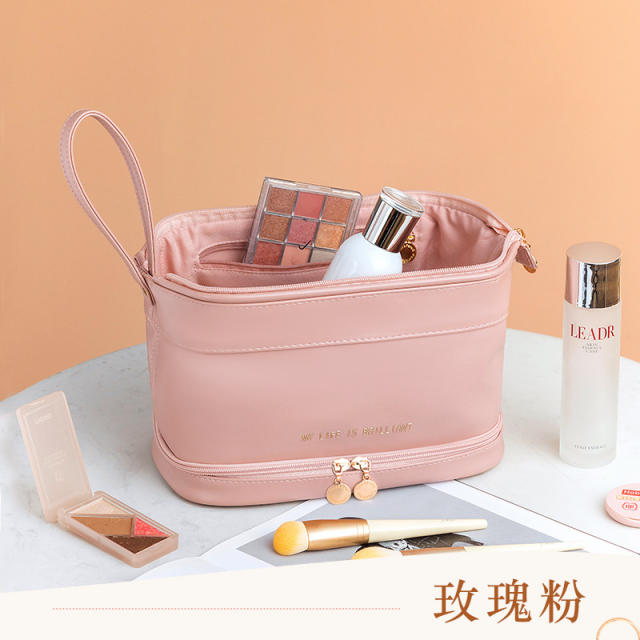 INS PU leather large capacity cosmetic bag