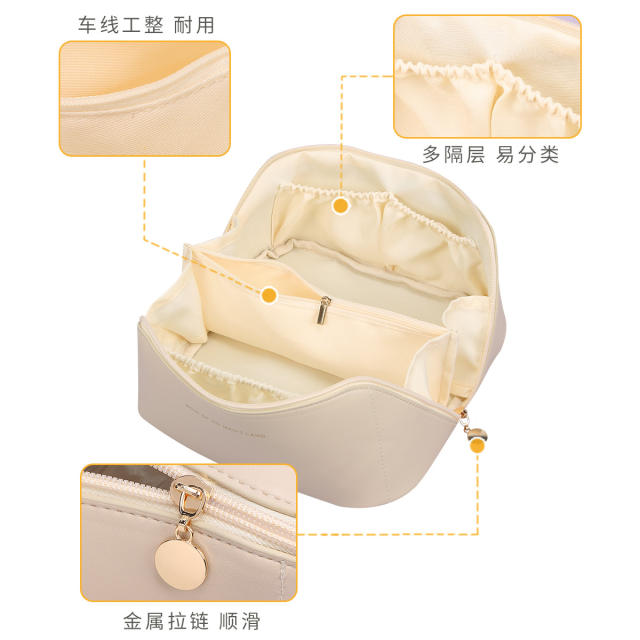 INS PU leather large capacity cosmetic bag