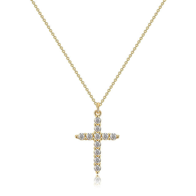 Dainy diamond cross stainless steel necklace