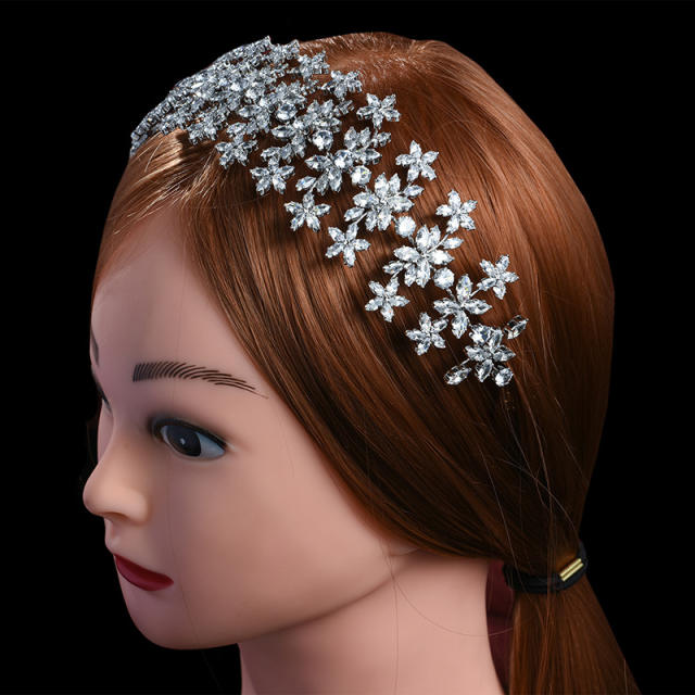 Elegant cubic zircon flower handmade headdresses