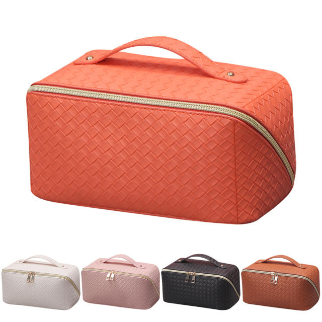 PU leather large capacity cosmetic bag