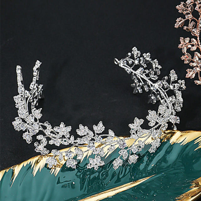 Luxury cubic zircon flower headdresses