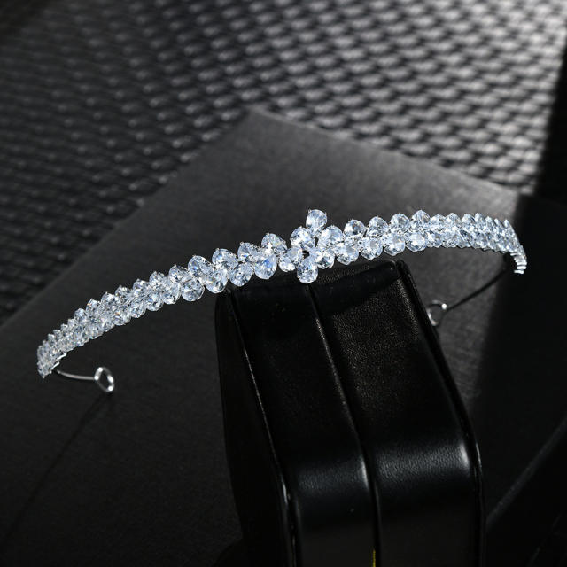 Simple design cubic zircon wedding headband