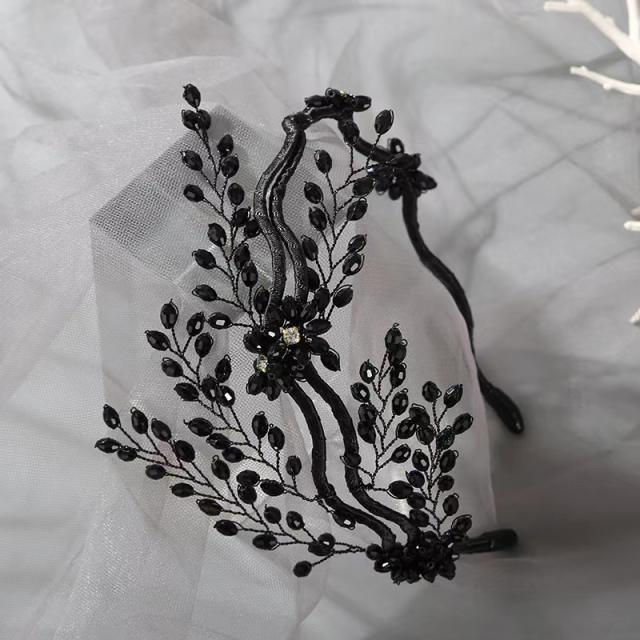 Elegant handmade crystal beads wedding headband