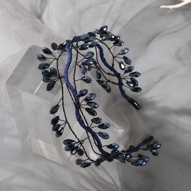 Korean fashion handmade crystal beads headband