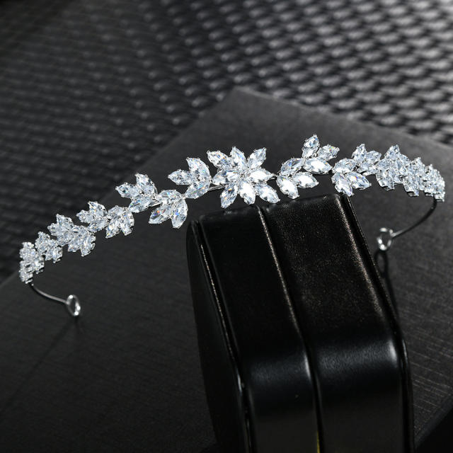 Simple design cubic zircon wedding headband