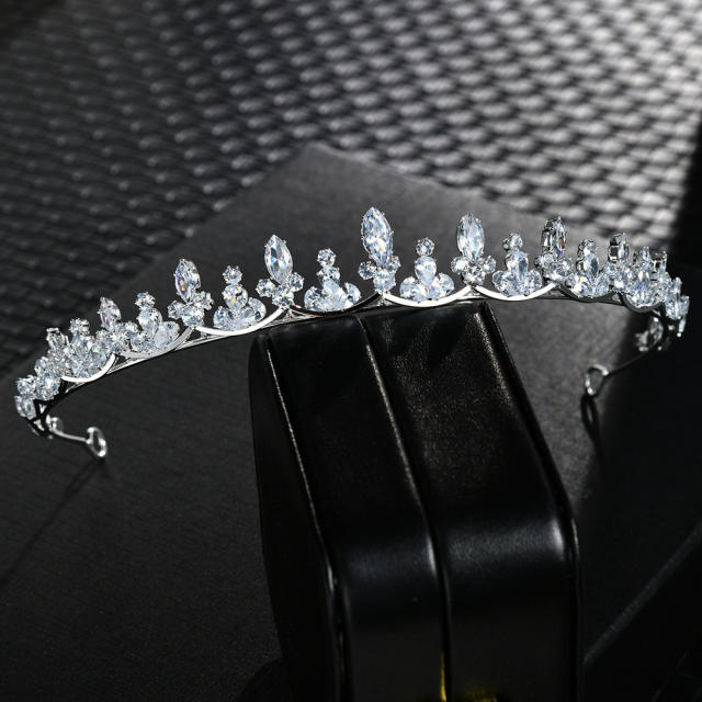 Simple design cubic zircon wedding headband