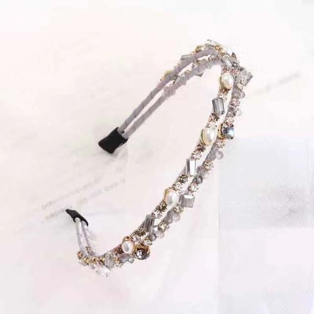 Baroque trend crystal beads handmade headband