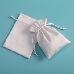 White color suede jewelry bag