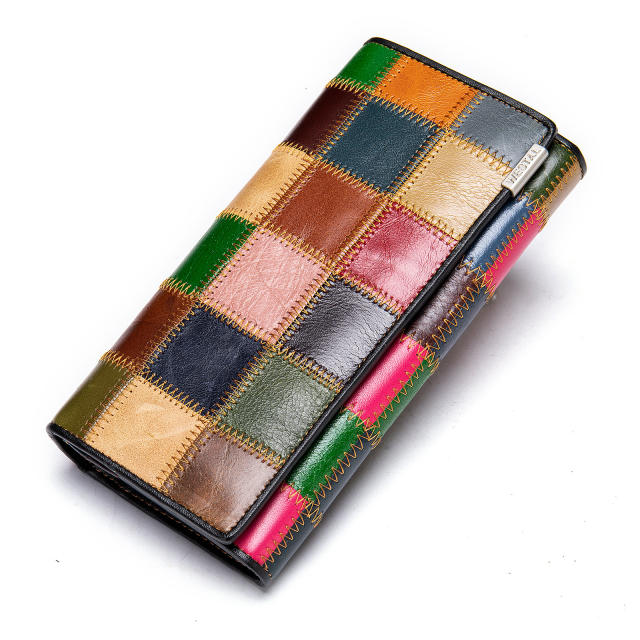 Natural pattern leather wallet