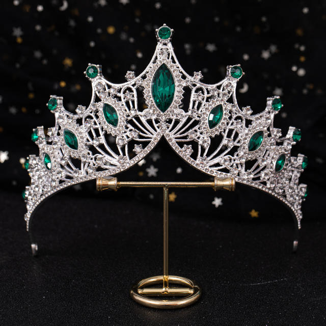 Delicate color glass crystal alloy crown