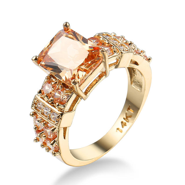 Elegant color cubic zircon copper rings