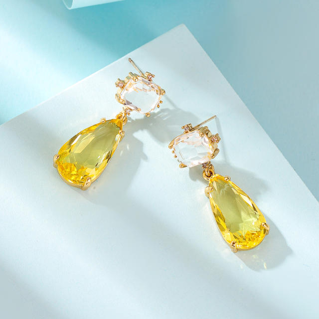 Elegant topaz drop copper earrings