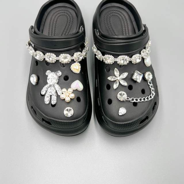 Luxury DIY shiny bear shoes accessory for cross