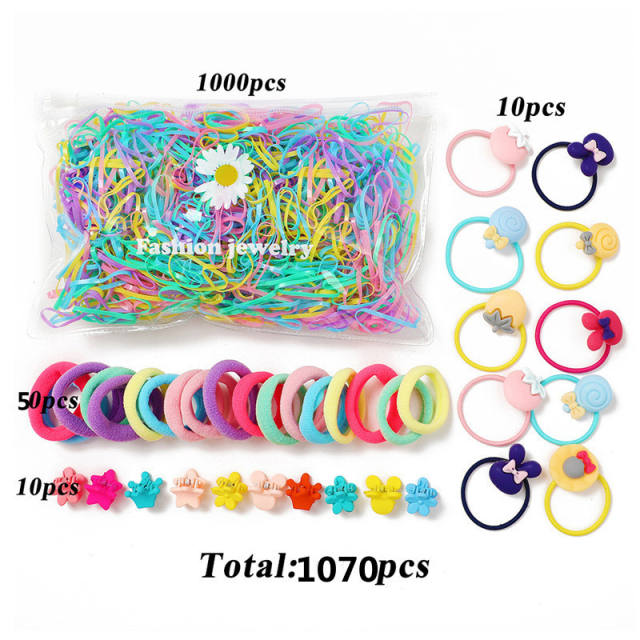 Korean fashion candy color hair ties set for kids