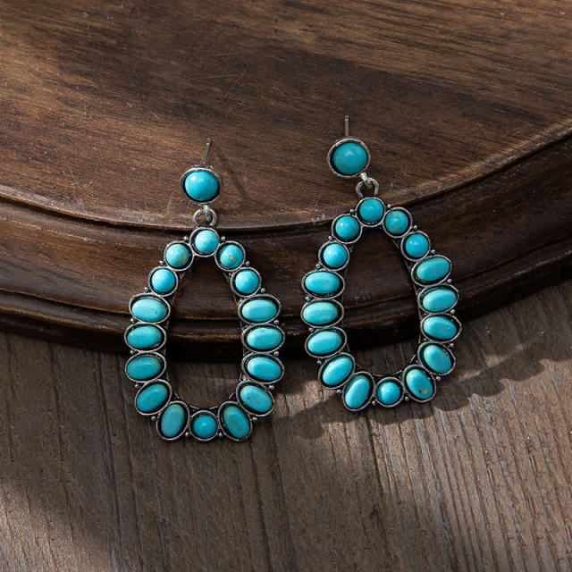 Boho vintage Turquoise statement drop earrings