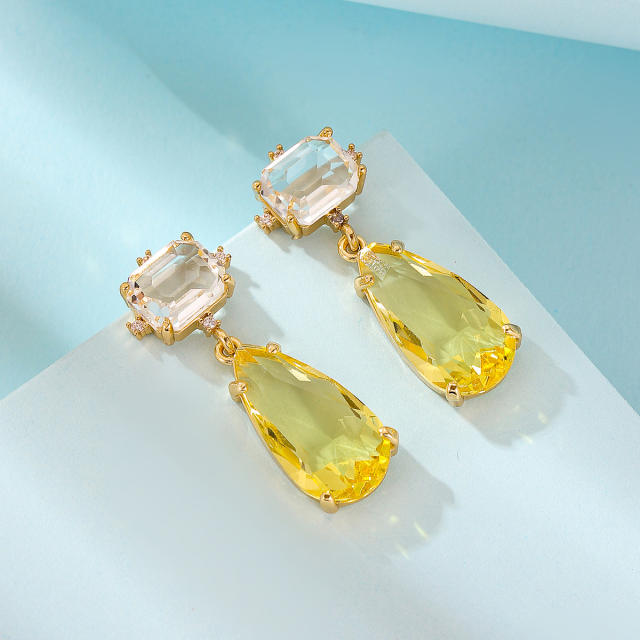 Elegant topaz drop copper earrings