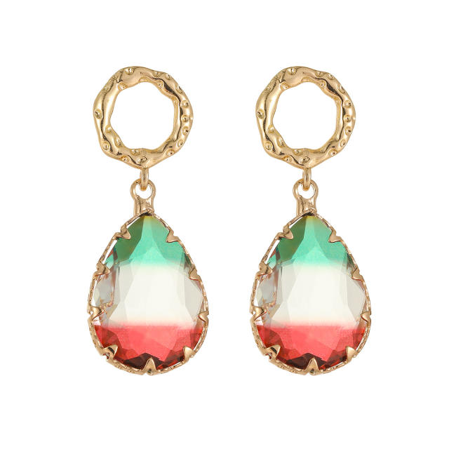 Elegant triangle shape cubic zircon copper earrings