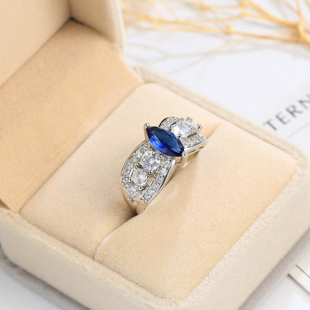 Luxury sapphire statement copper rings