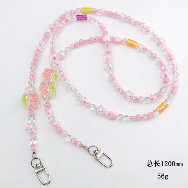 Acrylic bead long phone chain