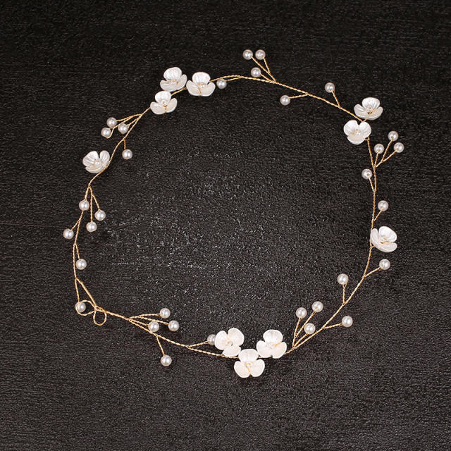 Handamde pearl flower wedding hair vines 36cm
