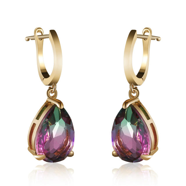 Creative drop cubic zircon copper earrings