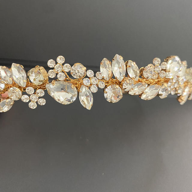 Handmade delicate crystal beads headband