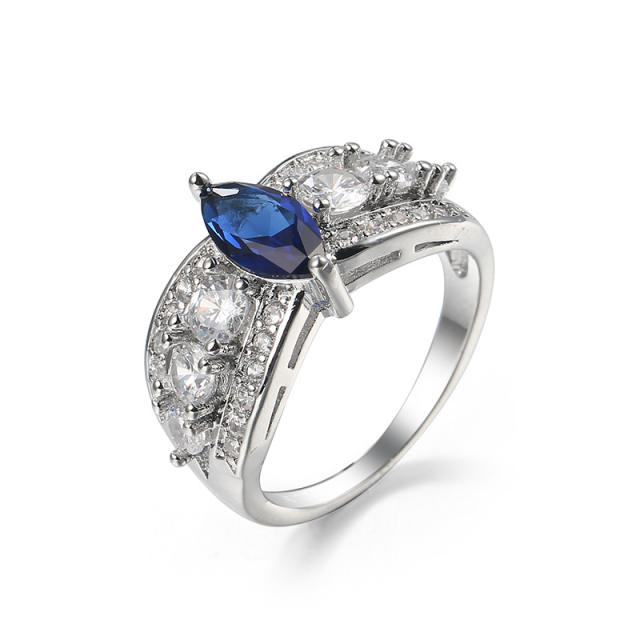 Luxury sapphire statement copper rings