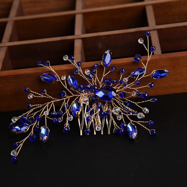 Handmade color crystal handmade wedding hair combs
