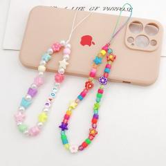 New design colorful beads short phone chain