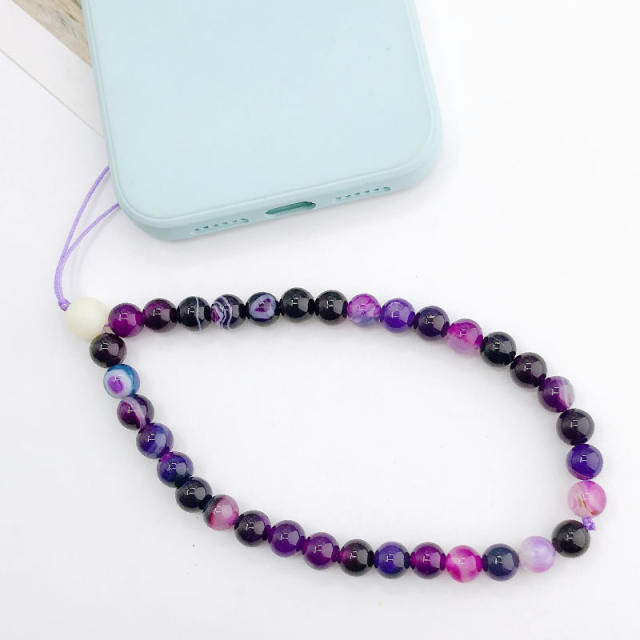 DIY natural stone bead phone chain