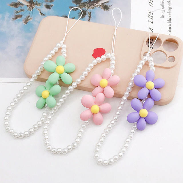 Sweet flower bead phone chain