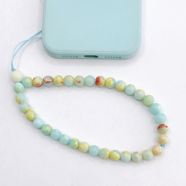 DIY natural stone bead phone chain