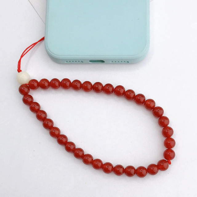 DIY natural stone bead phone chain