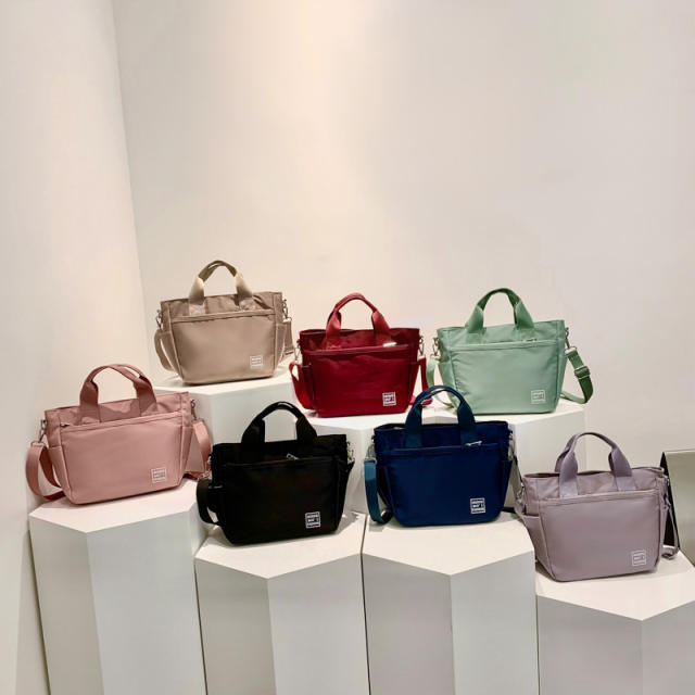 Korean fashion plain color nylon mommy bag handbag