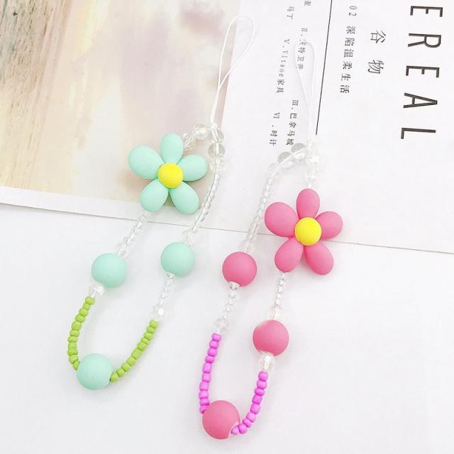 Creative colorful flower phone chain