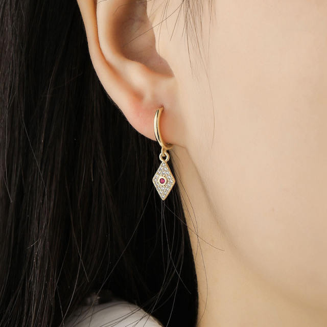 925 needle gold plated copper huggie earrings