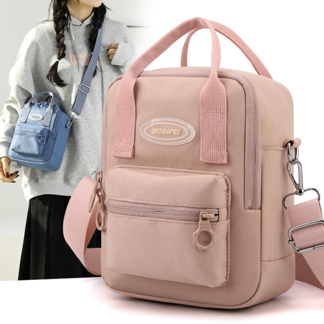 Korean fashion plain color nylon cute crossbody bag