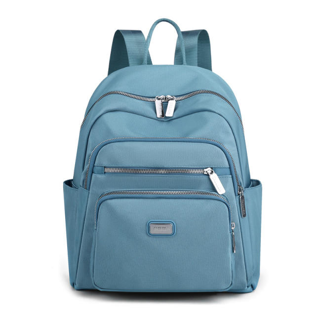 Korean fashion plain color nylon backpack school bag