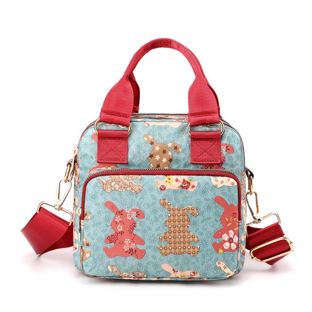 Korean fashion floral nylon crossbody bag