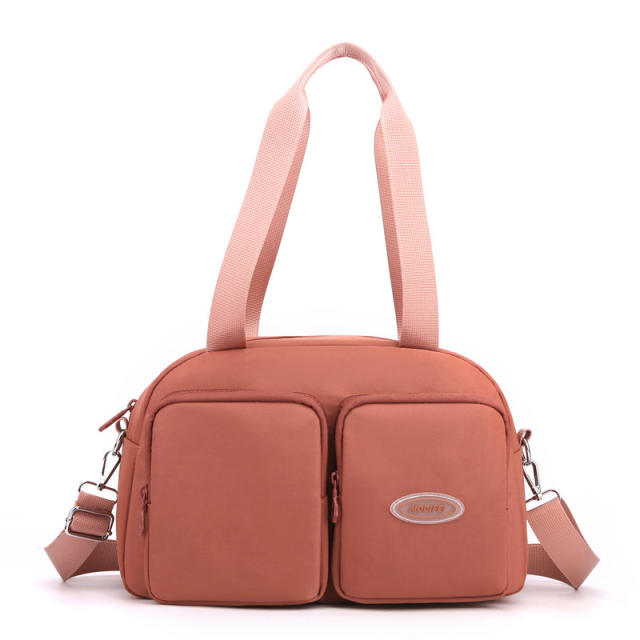 Casual plain color nylon tote bag school bag