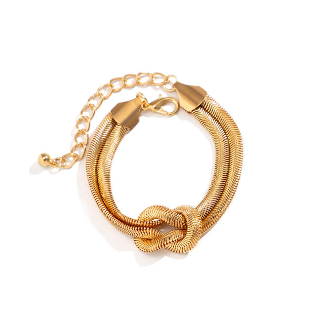 Easy match snake chain knotted bracelet