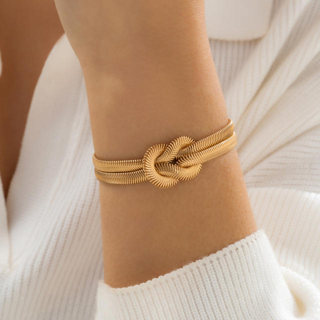 Easy match snake chain knotted bracelet