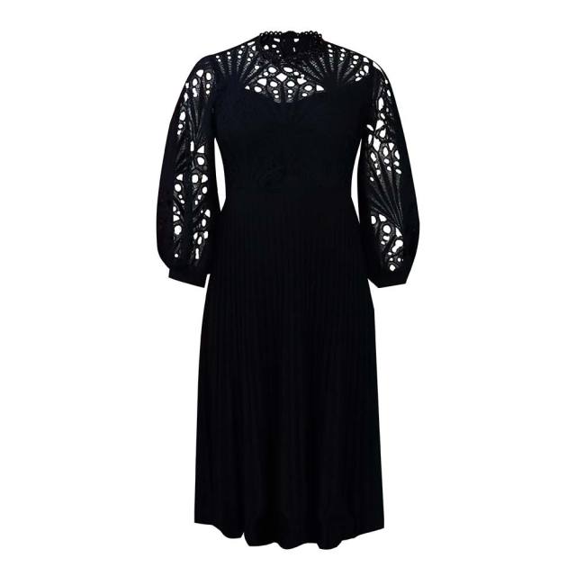 Plus size sexy lace midi dress