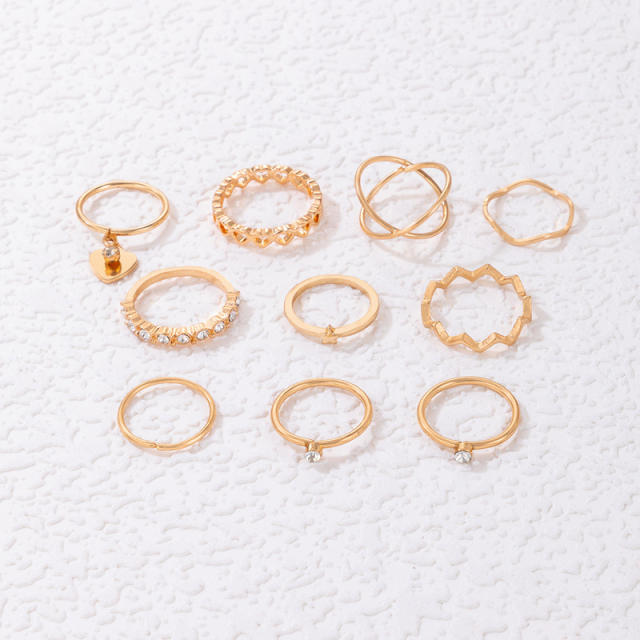 10pcs alloy stackable rings
