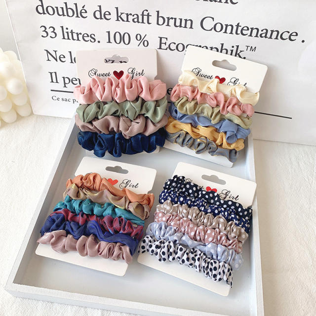 5pcs spring design scrunchies set